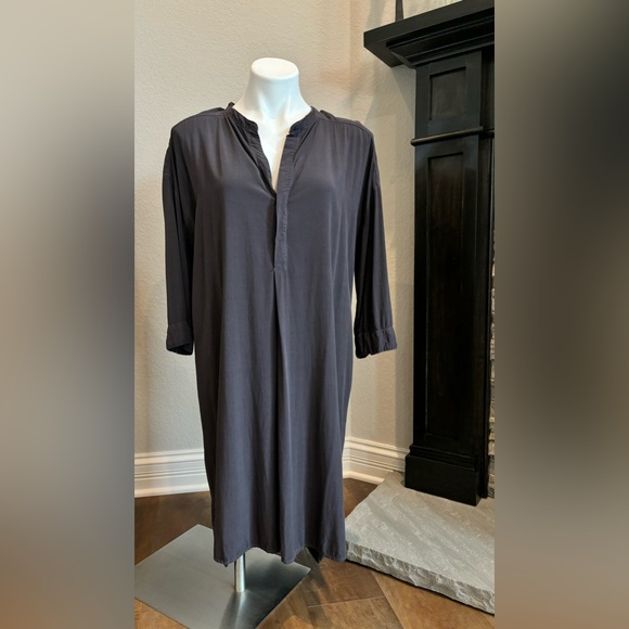 CP Shades Long Tunic Lagenlook 1/4 Button Blouse Shirt Women’s Size Small Slate - Picture 1 of 9